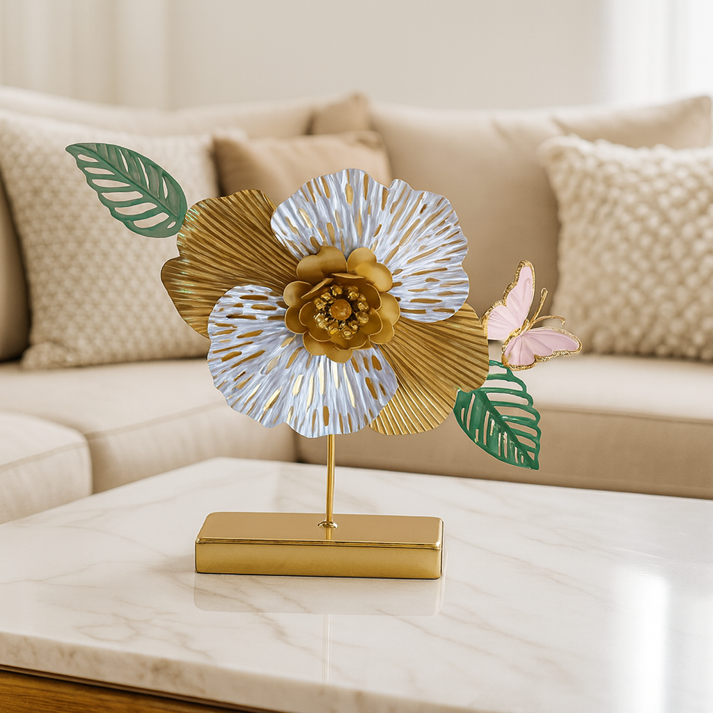 Golden Bloom Butterfly Table Decor