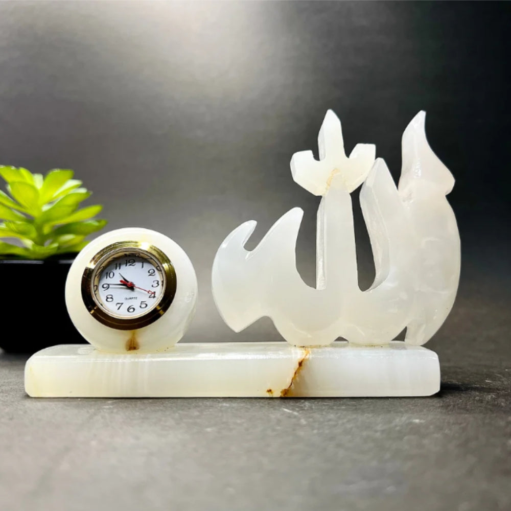 Allah table clock marble