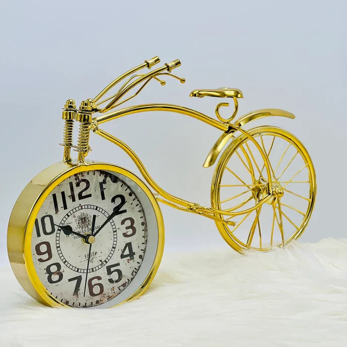 Golden Vintage Bicycle Clock