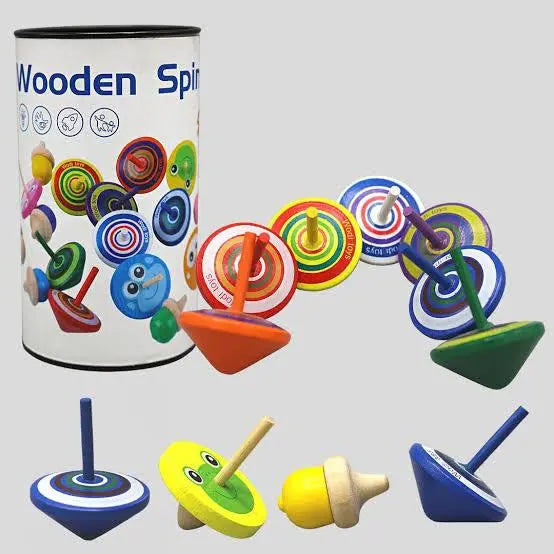Wooden Spinning Top Sparkles