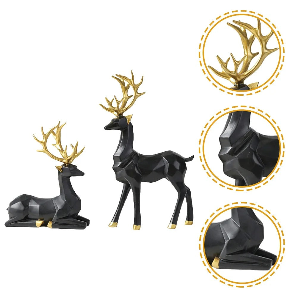 Elegant Nordic Deer Figurine Set