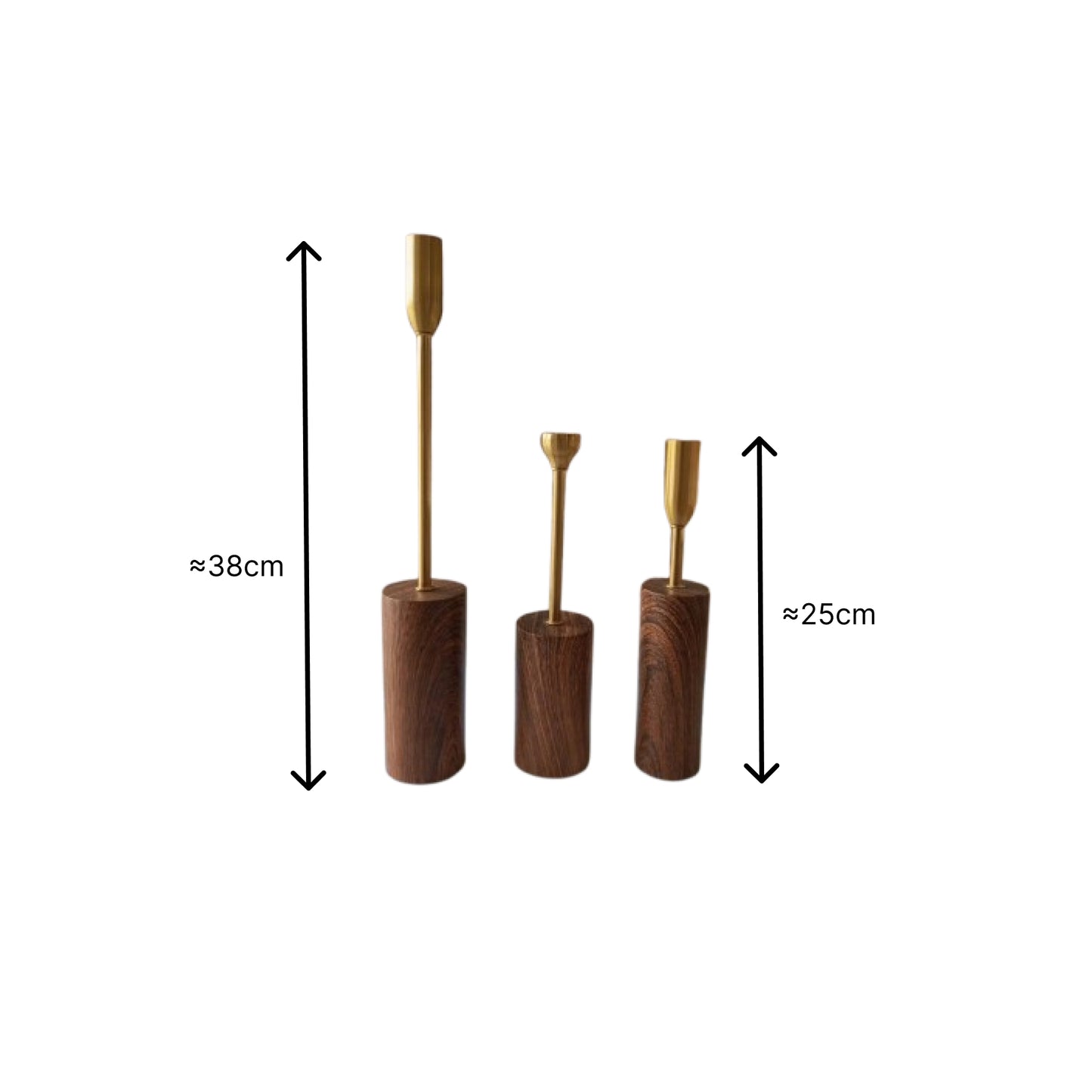 Wooden Candle Stand Set (3pcs)