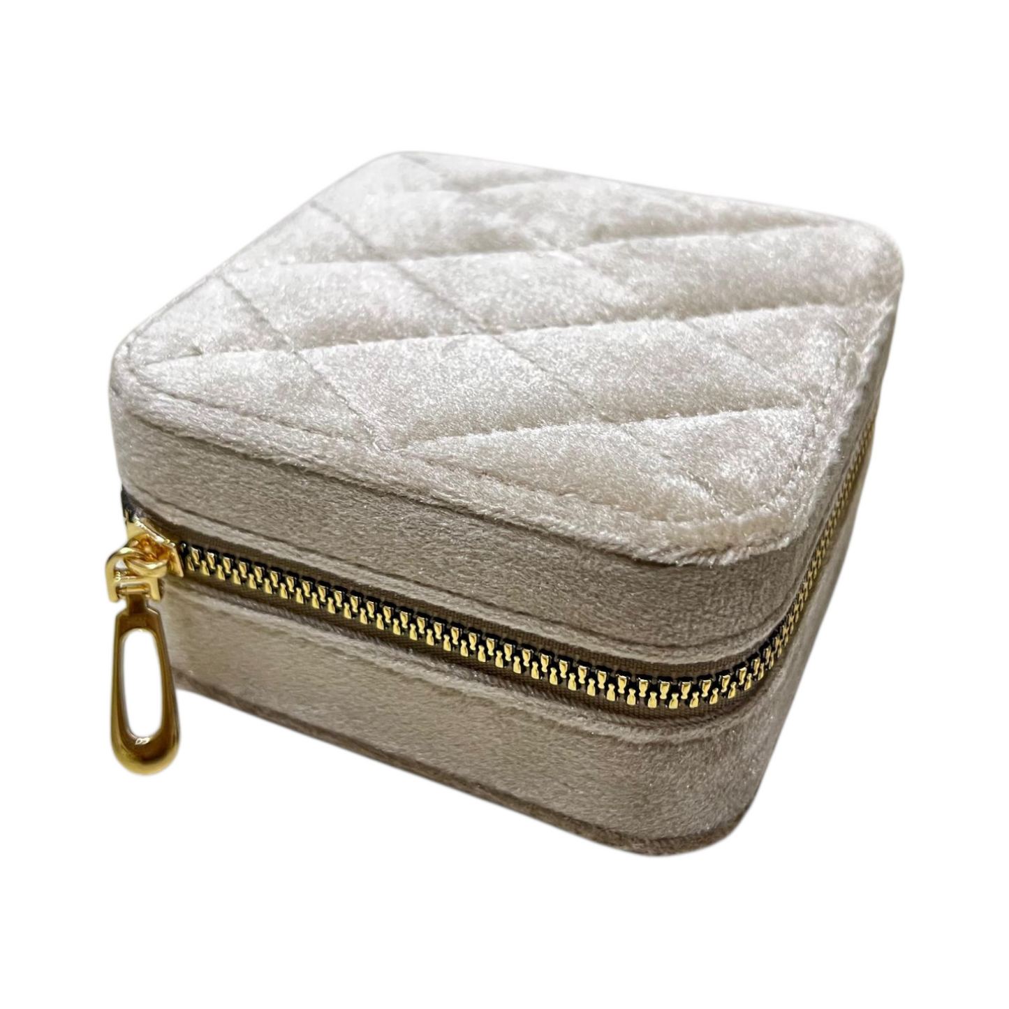 Velvet texture mini portable jewellery box