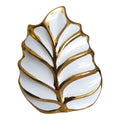 White & Gold Luxury Leaf Sculpture – Table Decor Sparkles