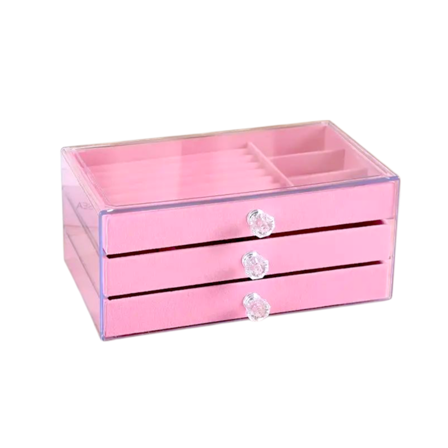 Elegant 3-Drawer Velvet Jewelry Organizer Box
