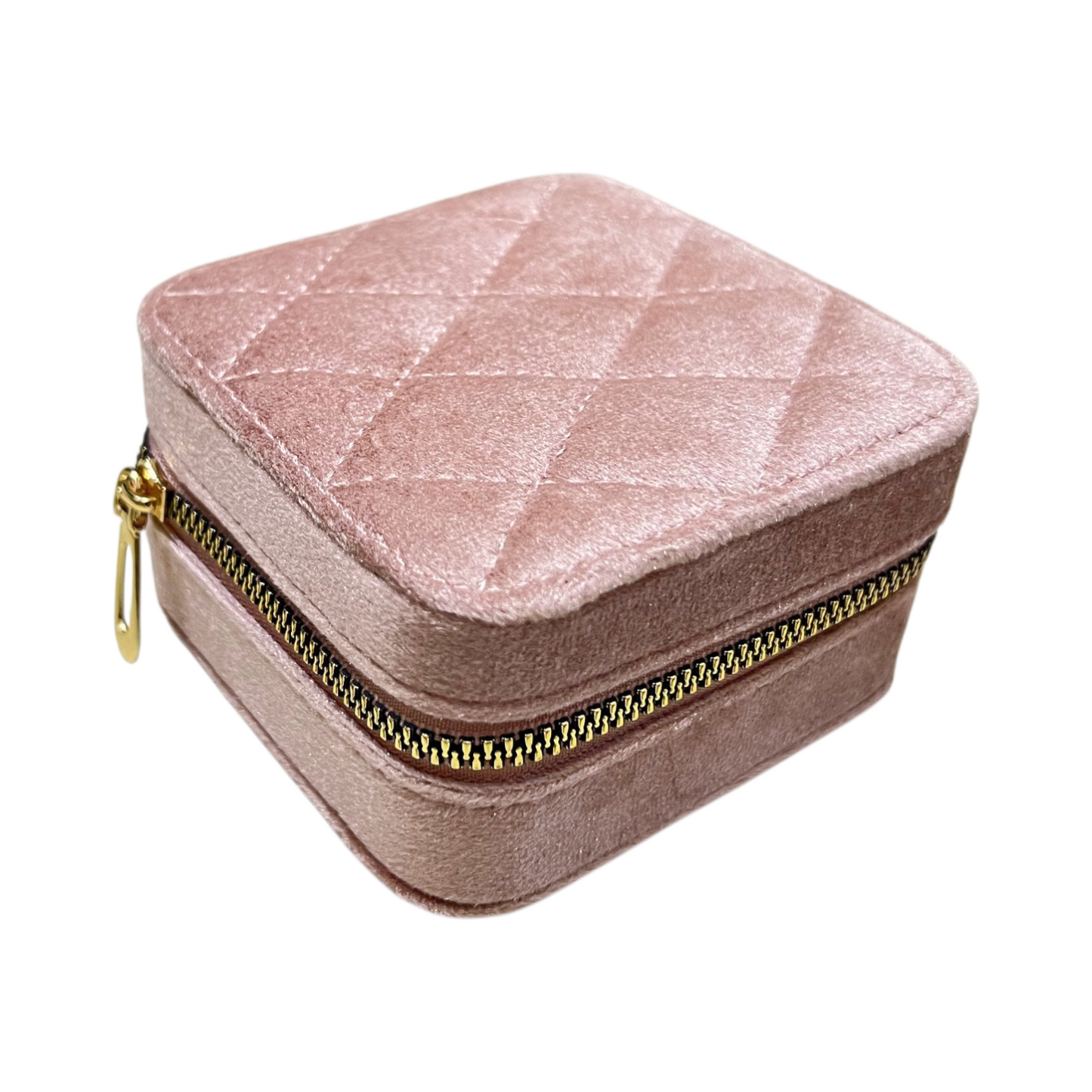 Velvet texture mini portable jewellery box