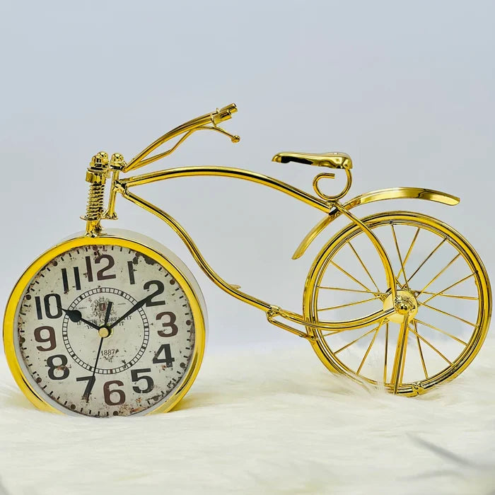 Golden Vintage Bicycle Clock