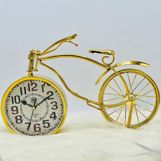 Golden Vintage Bicycle Clock