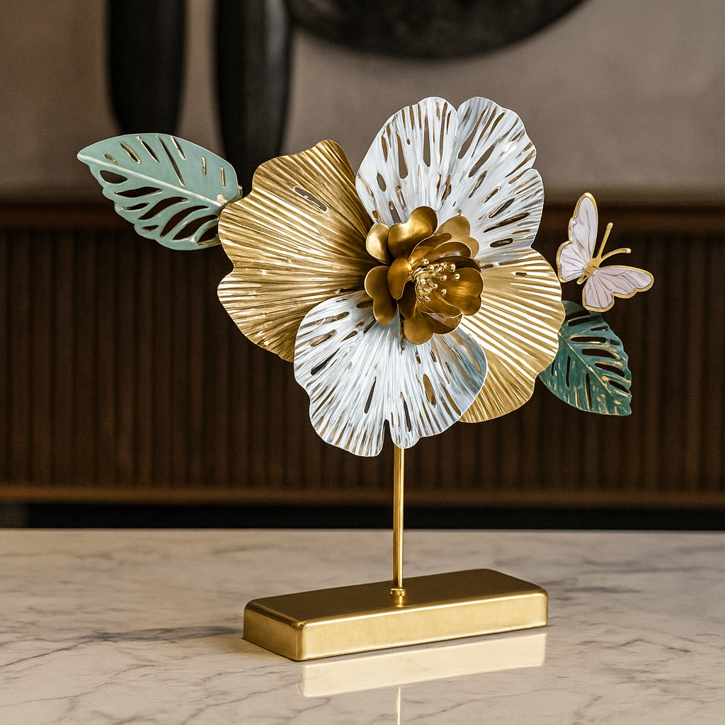 Golden Bloom Butterfly Table Decor