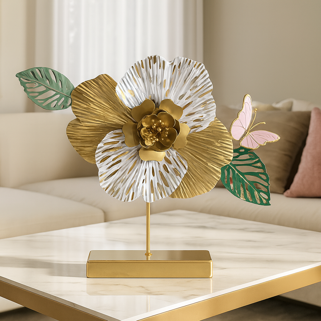 Golden Bloom Butterfly Table Decor