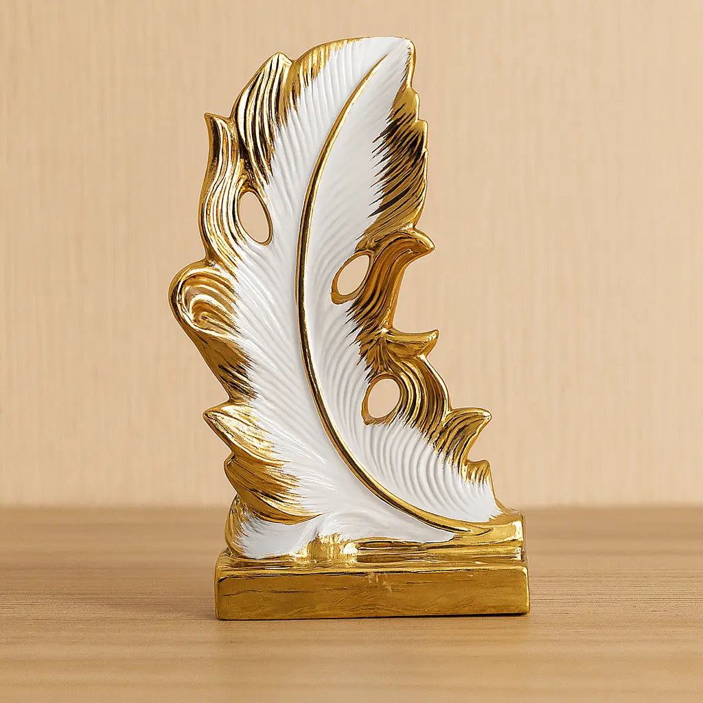 Golden Feather Elegance Decor Set Sparkles
