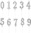 Number Candles Silver Sparkles