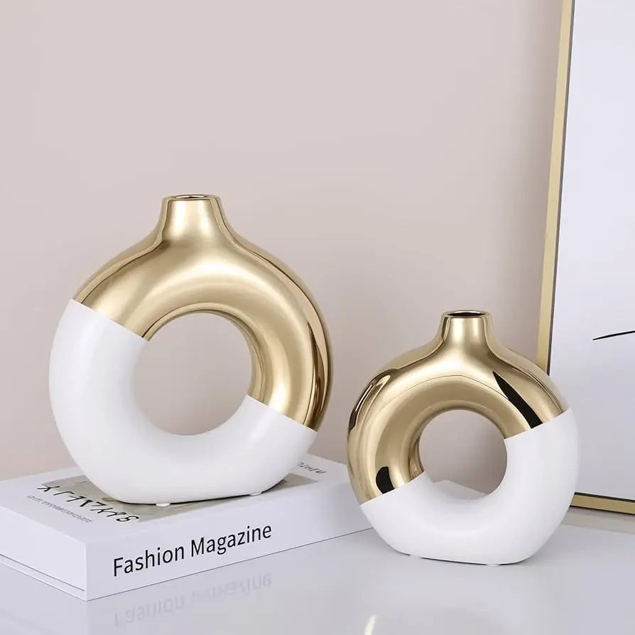 Golden Halo Loop Vase Set Sparkles