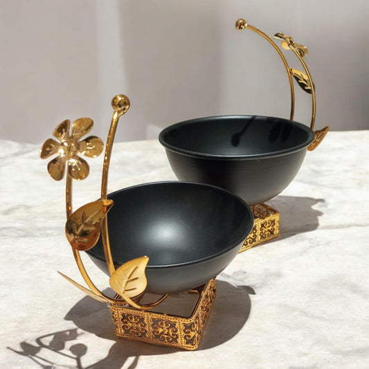 Black Bowl Decor Set