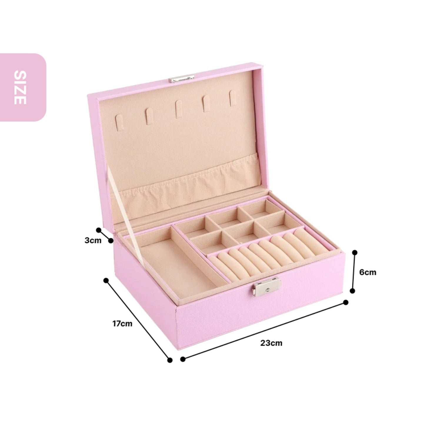Blush Velvet Jewelry Organizer Box
