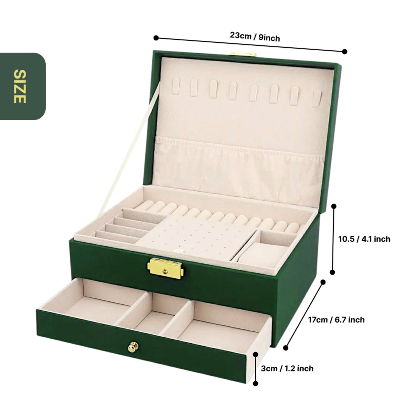 Royale Dual-Layer Jewelry Organizer Box