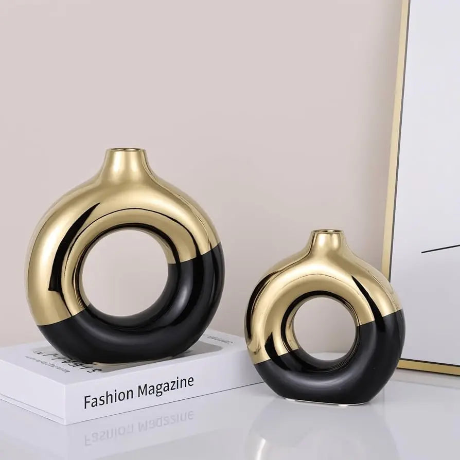 Golden Halo Loop Vase Set Sparkles