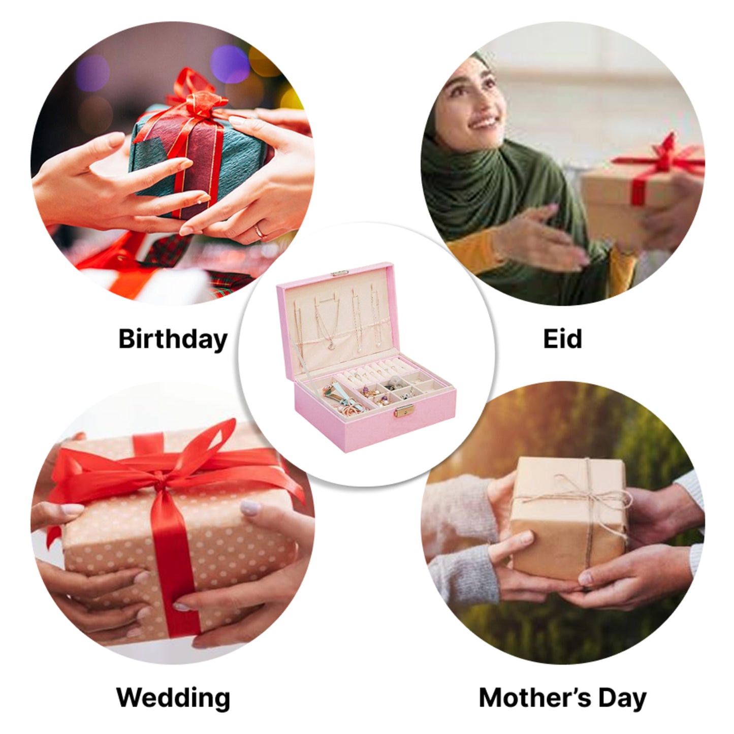 Blush Velvet Jewelry Organizer Box