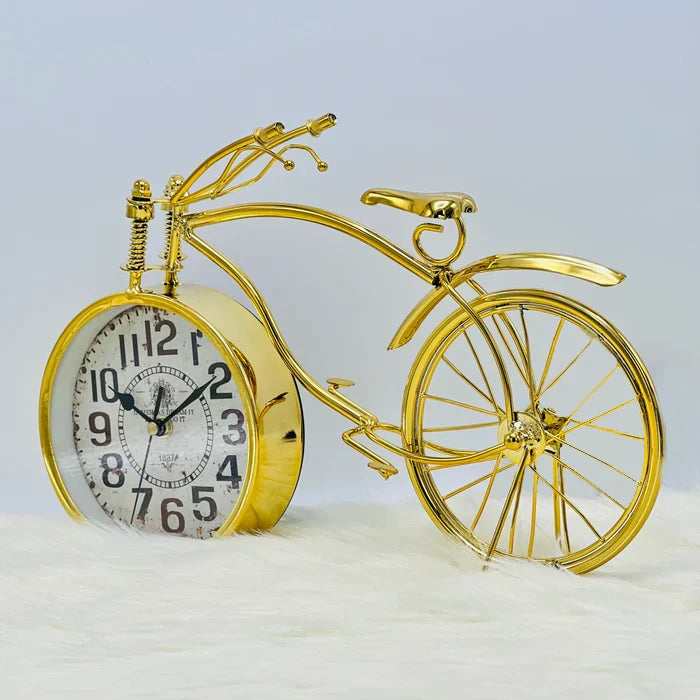 Golden Vintage Bicycle Clock