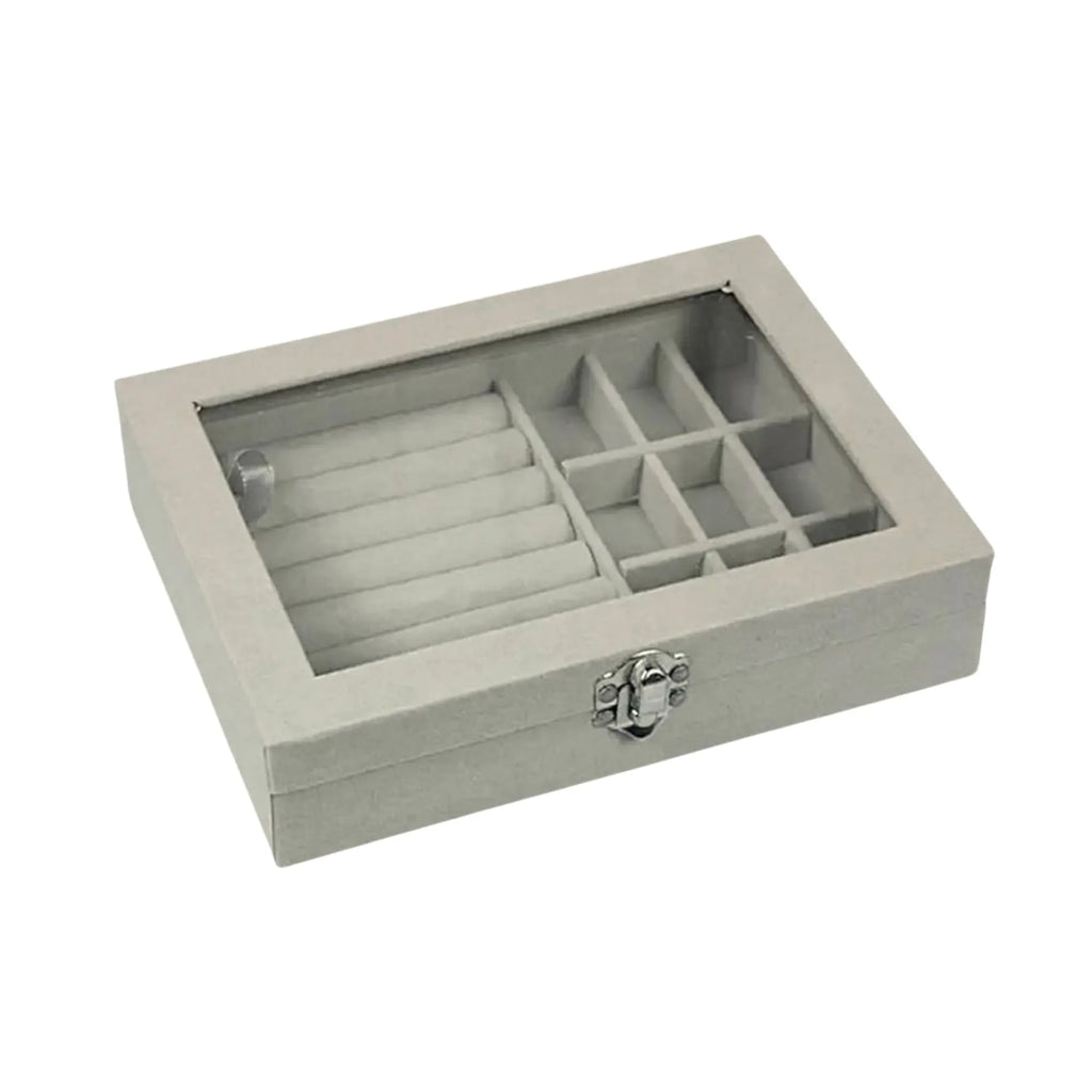 Veluxe Glass-Top Jewelry Display Box Sparkles