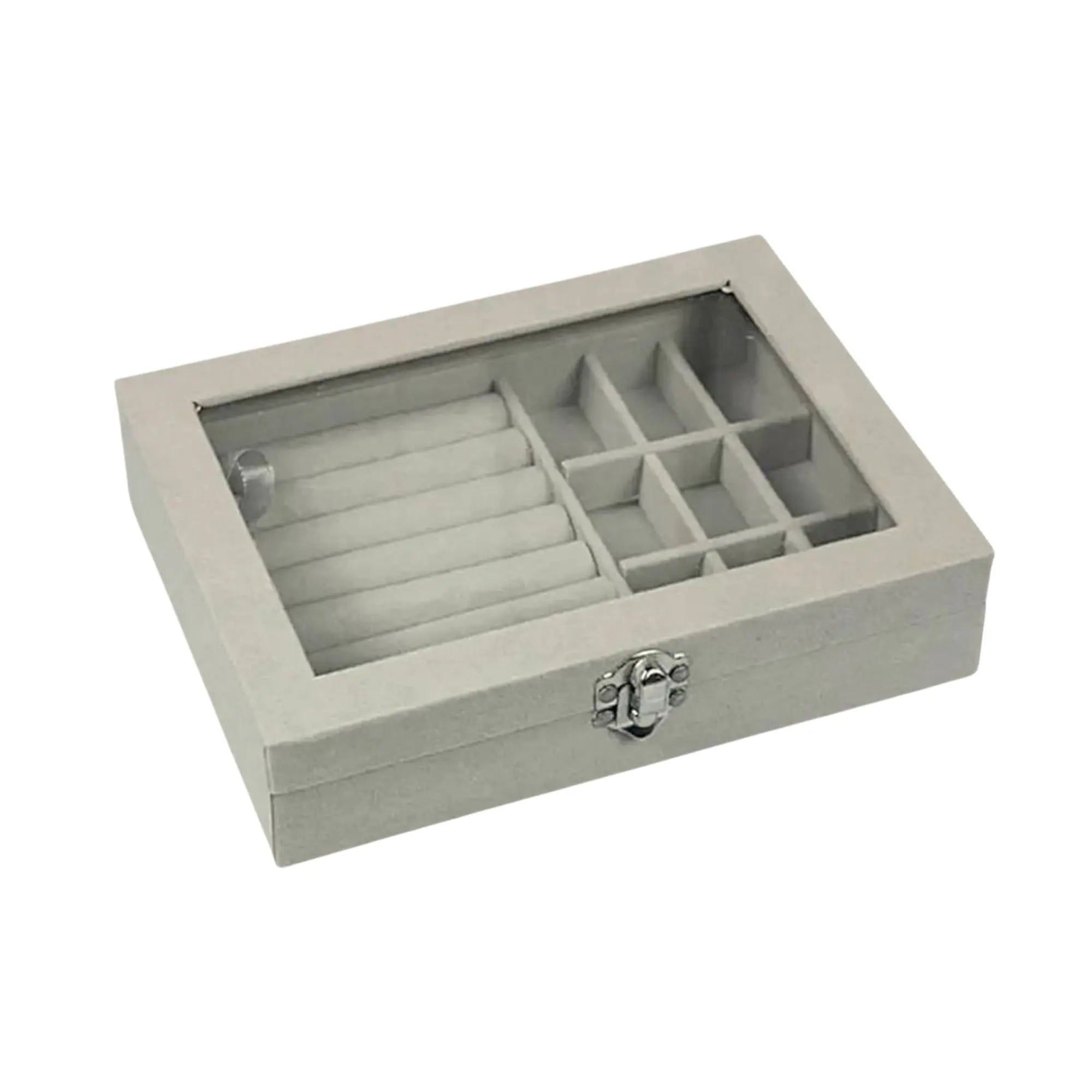 Veluxe Glass-Top Jewelry Display Box Sparkles