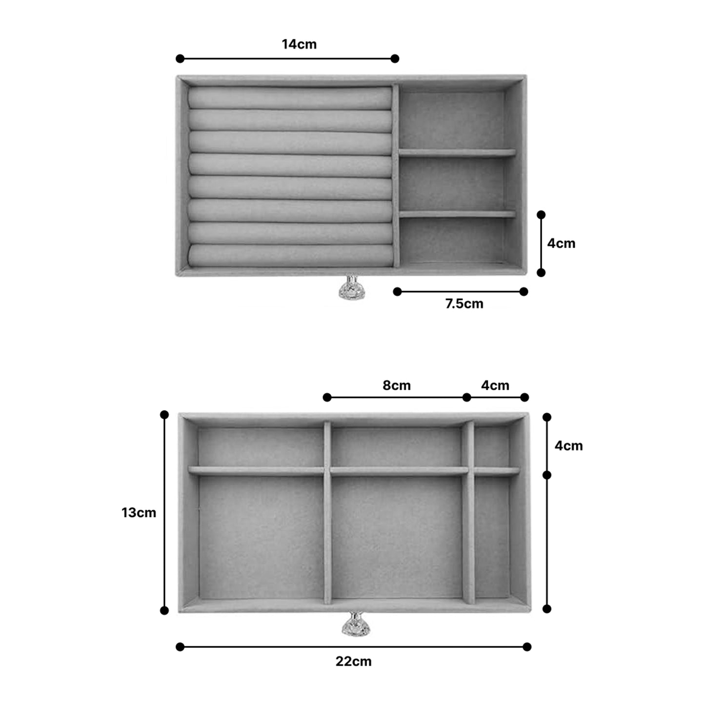 Elegant 3-Drawer Velvet Jewelry Organizer Box