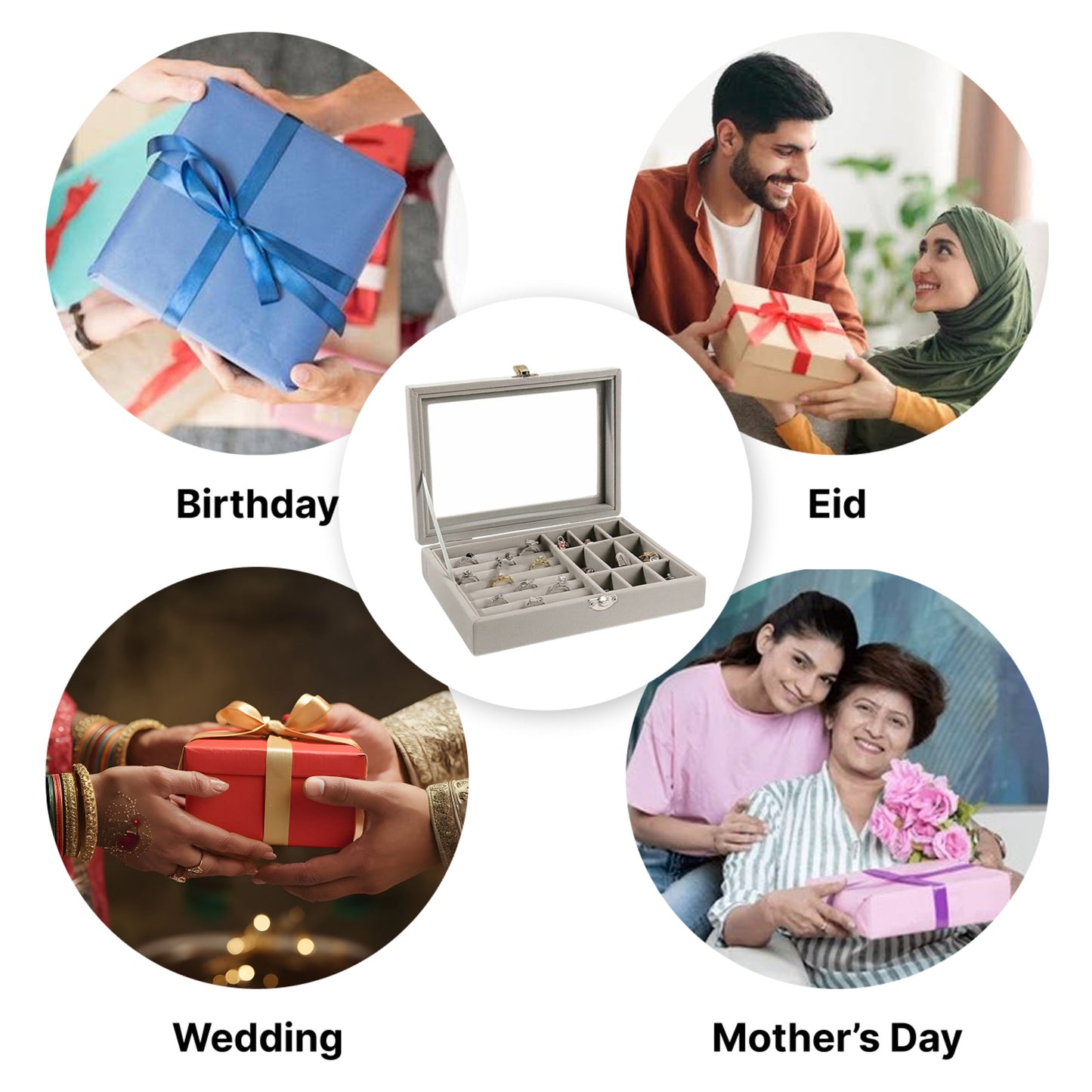 Veluxe Glass-Top Jewelry Display Box