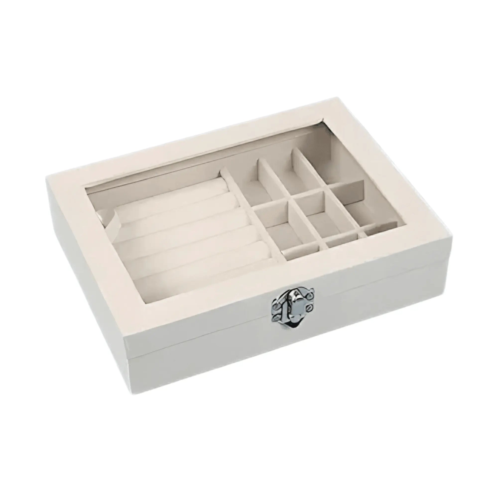 Veluxe Glass-Top Jewelry Display Box Sparkles