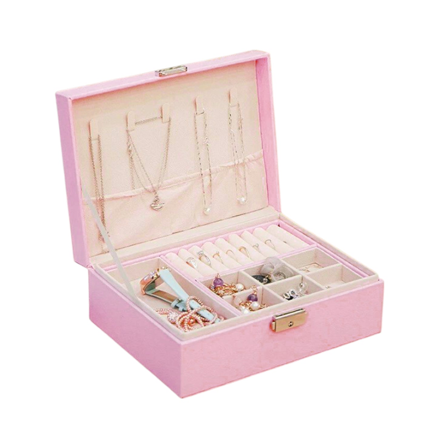 Blush Velvet Jewelry Organizer Box