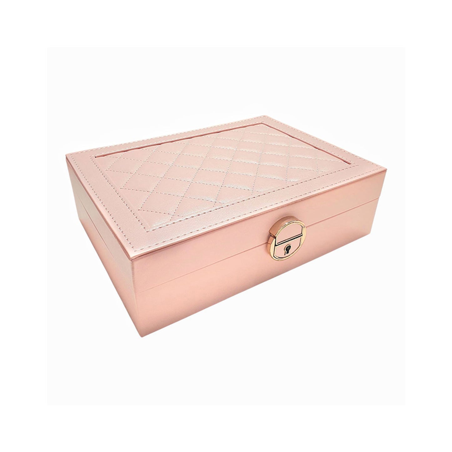 Leather no drawers quilted jewellery box