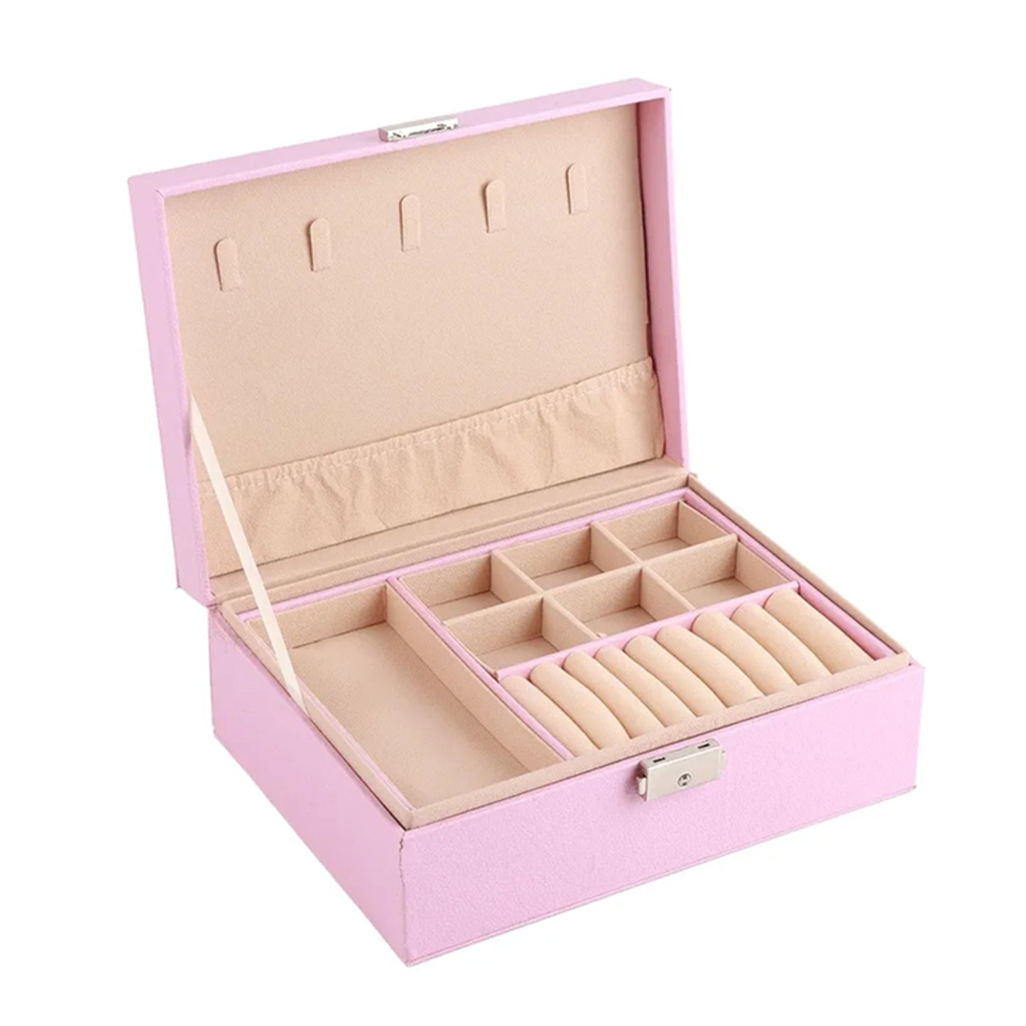 Blush Velvet Jewelry Organizer Box