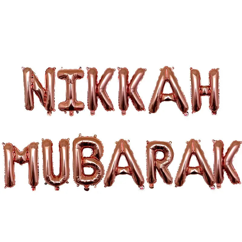 Nikkah mubarak Foil Letter Balloons Sparkles