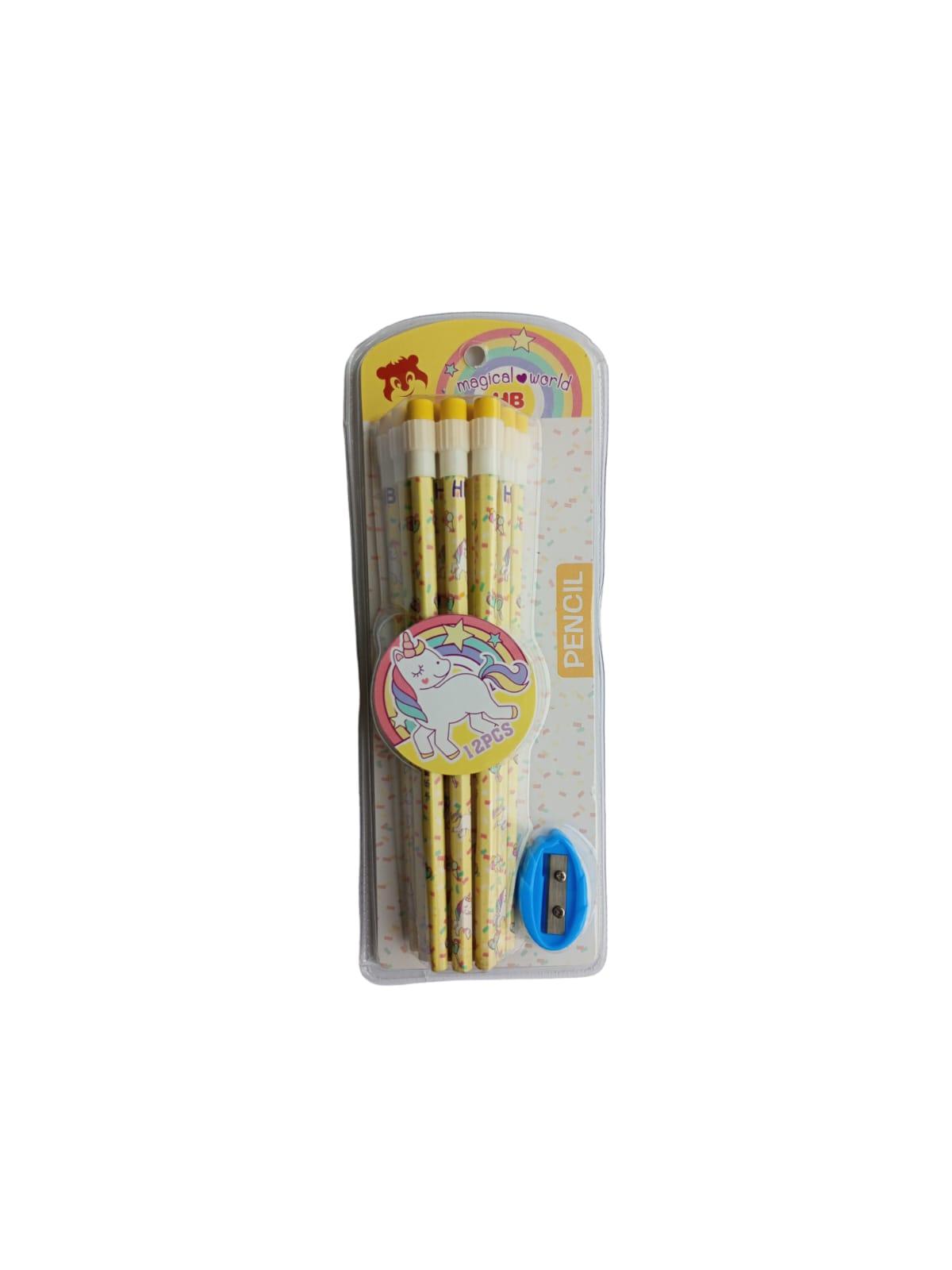 12pcs HB Pencils with Sharpener