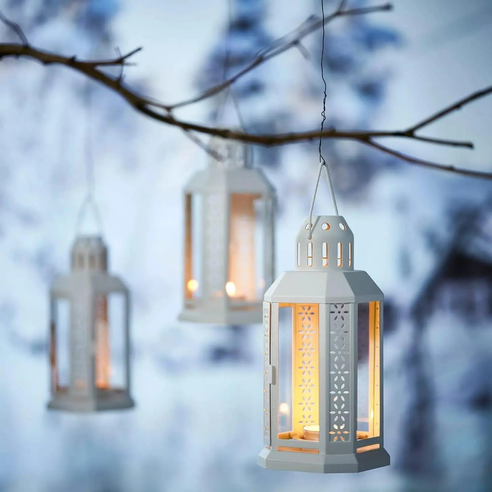 Ikea Candle Lantern (Gray) Sparkles
