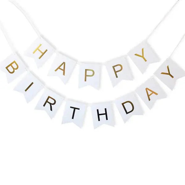 Happy birthday card bunting banners Sparkles