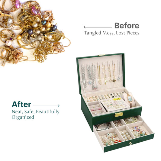 Royale Dual-Layer Jewelry Organizer Box