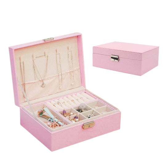 Blush Velvet Jewelry Organizer Box