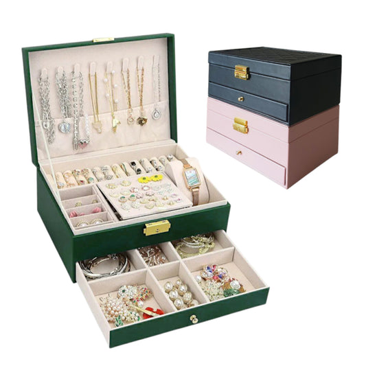 Royale Dual-Layer Jewelry Organizer Box