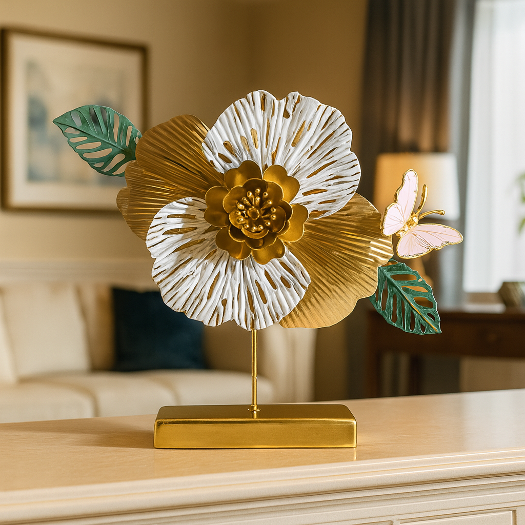Golden Bloom Butterfly Table Decor