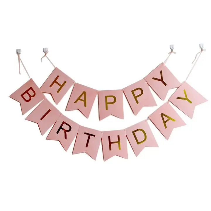 Happy birthday card bunting banners Sparkles