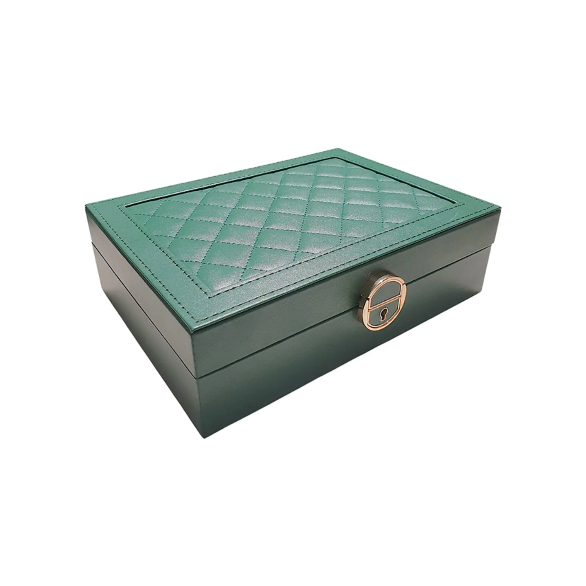 Leather no drawers quilted jewellery box Sparkles