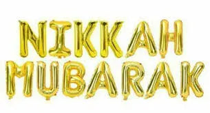 Nikkah mubarak Foil Letter Balloons Sparkles