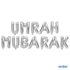 Umrah mubarak foil letters balloons Sparkles