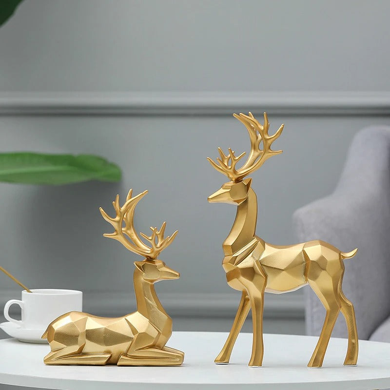 Elegant Nordic Deer Figurine Set