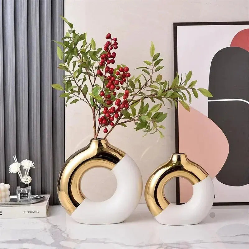 Golden Halo Loop Vase Set Sparkles