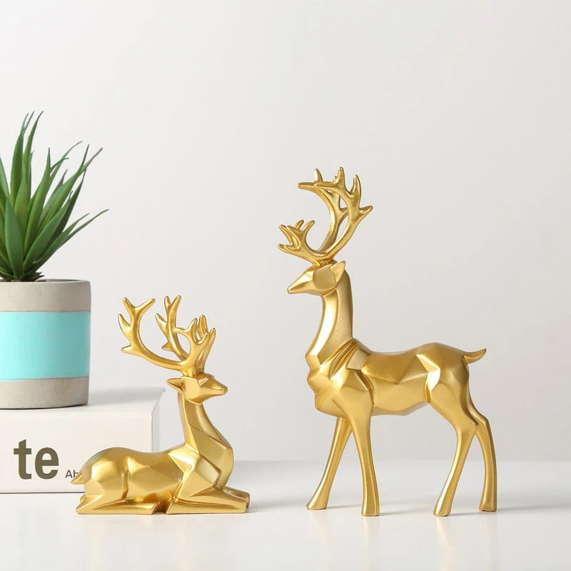 Elegant Nordic Deer Figurine Set