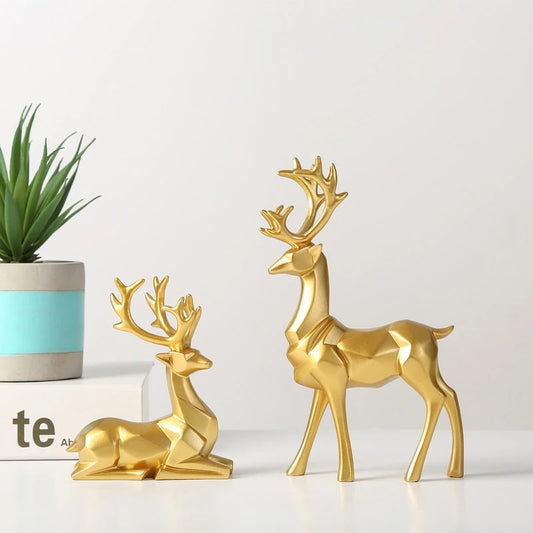 Elegant Nordic Deer Figurine Set