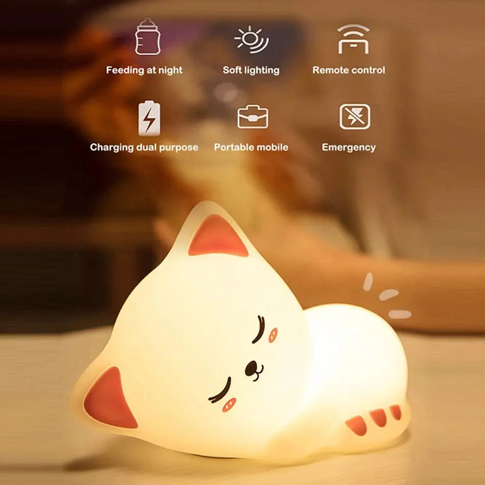 Cozy Cat Night Light Sparkles
