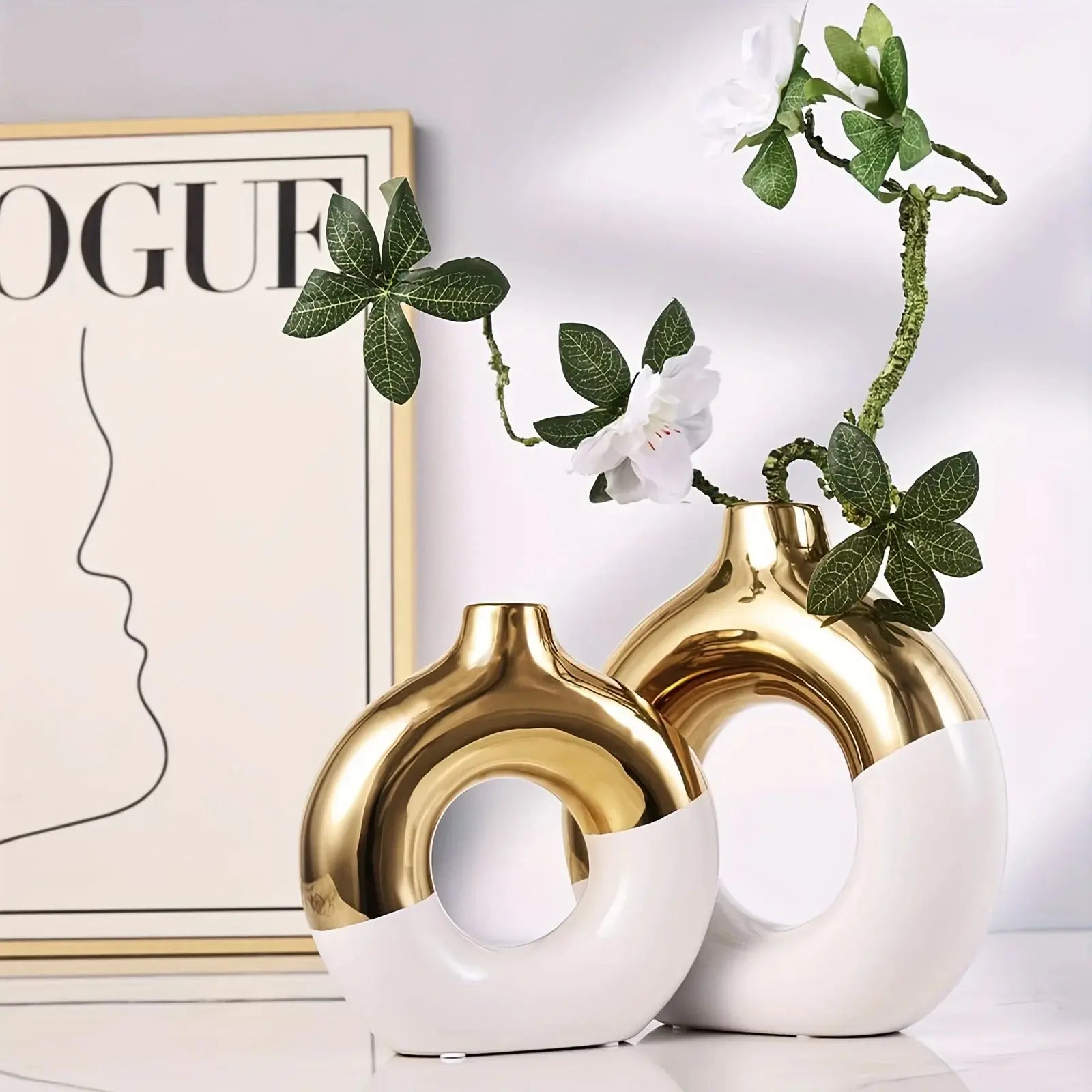 Golden Halo Loop Vase Set Sparkles