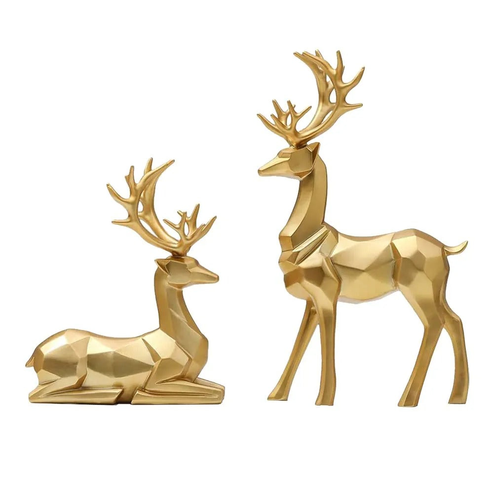 Elegant Nordic Deer Figurine Set